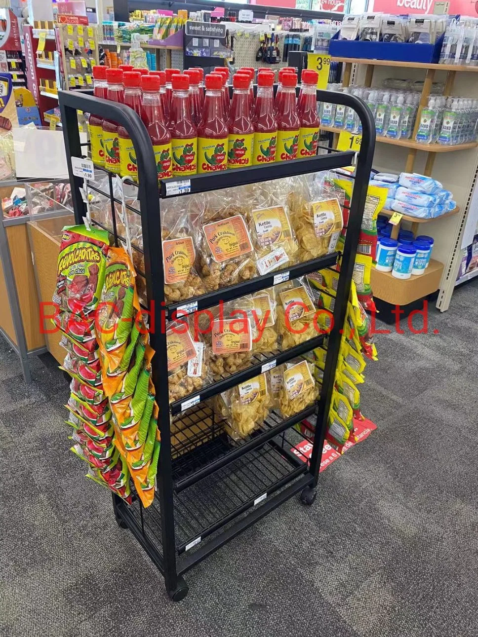 Metal Wire Hanging Baskets Shelves for Potato Chips in Shops