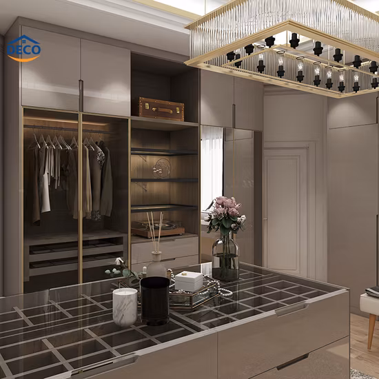 Изготовленный на заводе шкаф в металлическом стиле, современный гардероб, гардеробная