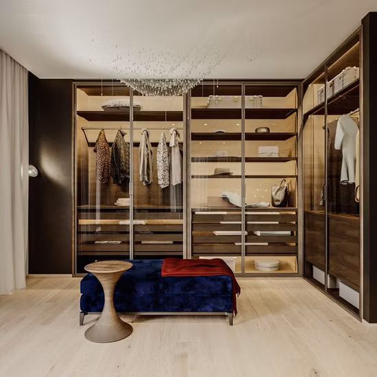 Профессиональный дизайн металлического шкафа для спальни с деревянной рамой на заказ